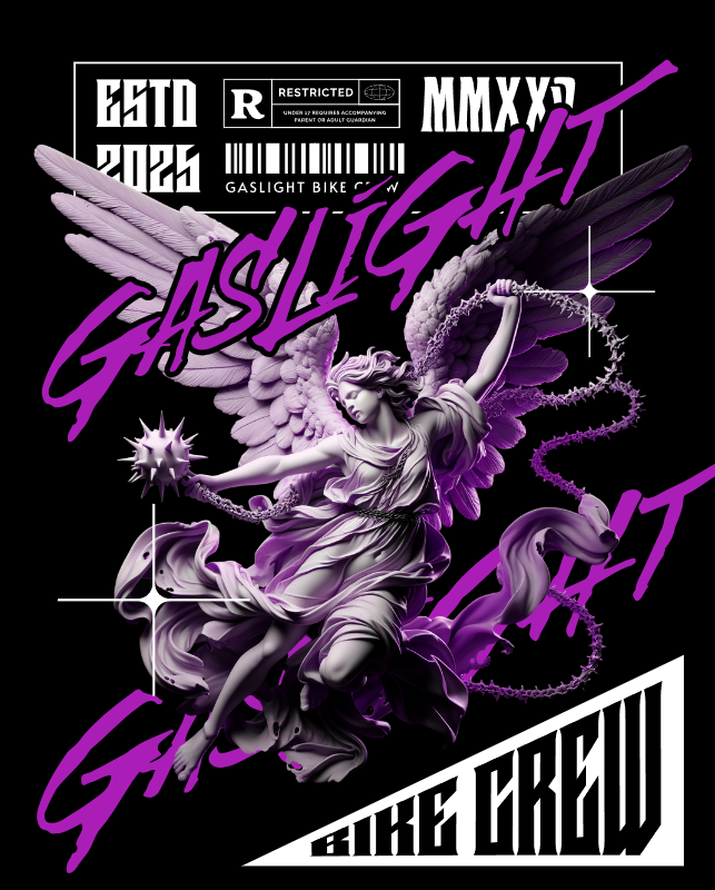 Purple Angel Oversized Baggie T-Shirt